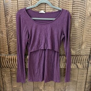 Women's Purple Long Sleeve Nursing Top